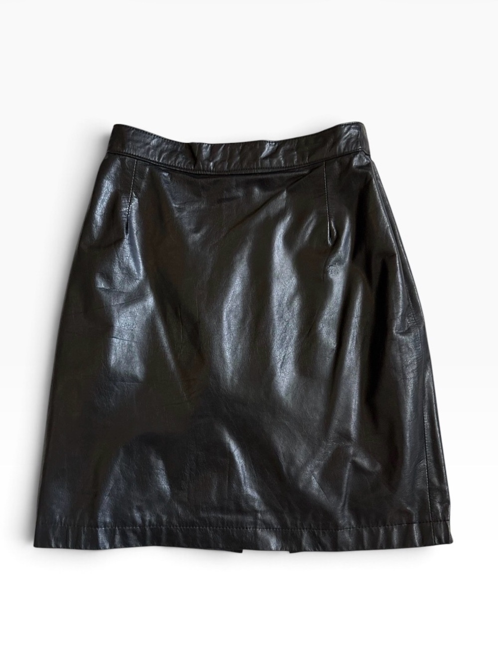 Vintage Maglia genuine leather black skirt size 4